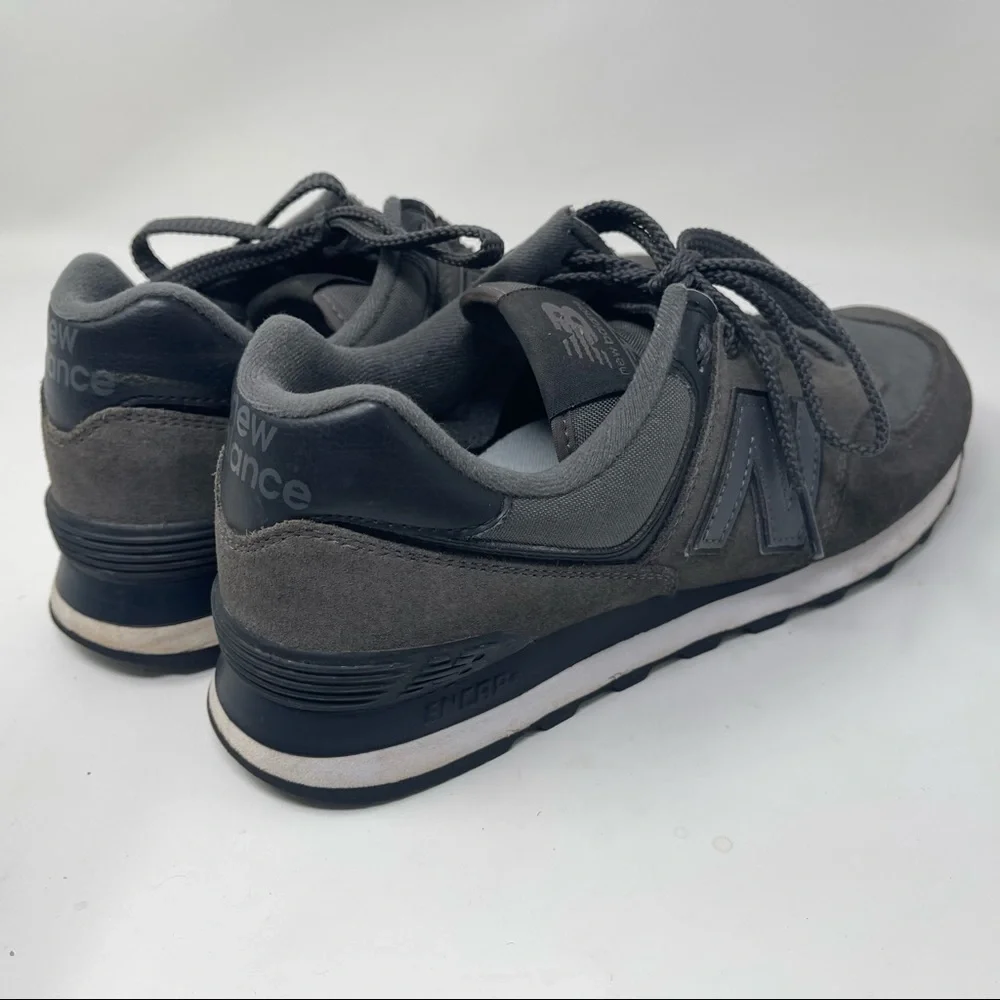 New Balance 574 ML574ECE Athletic Running Shoes All Black Gray Men's Size 9_4